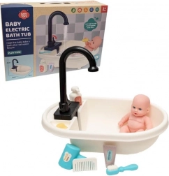 Badekar til dukke med funktionel bruser og tilbehør