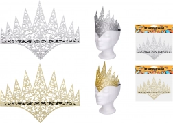 Karnevals-hårbøjle Krone til Børn