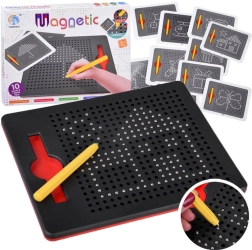 Magnetisk tegnetavle med metalperler og skabeloner
