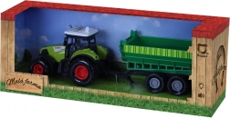 Plasttraktor med lyd og lys med aftagelig trailer – Min lille gård
