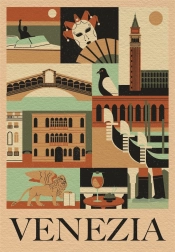 Puslespil 1000 brikker Style in the City Venedig — kompakt æske CLEMENTONI