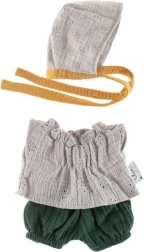 Sæt med hue til dukker 32 cm grå blonde