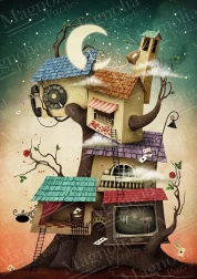 Puslespil Træhus 1000 brikker MAGNOLIA