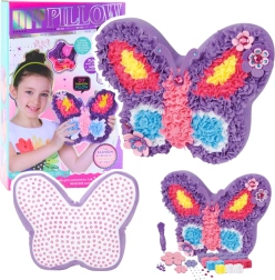 Kreativt DIY-sæt – sommerfuglepude uden syning, lilla