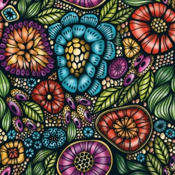 Curiosi kvadratisk puslespil Q Life farverige blomster 72 brikker