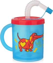 Børnekrus med sugerør hund 260 ml
