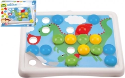 Mosaikspil med knapper til de mindste 3,2 cm, 36 stk og 7 skabeloner