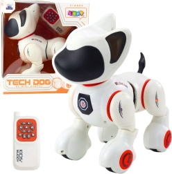Interaktiv robot-hund med fjernbetjening – hvid/orange