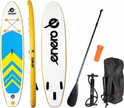 oppustelig paddleboard ENERO 320 × 76 × 15 cm – gul-blå-hvid SUP-sæt