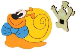 Træ dekorativ magnet snegl