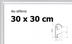 Aluminiumsramme 30x30 cm i sølvfarve