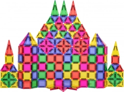 Farverigt byggesæt af magnetiske brikker 150 stk