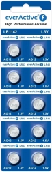 alkaliske møntceller LR43 everActive, 10 stk.