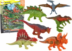 Sæt med dinosaurfigurer 6 stk Farverige