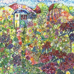 Firkantet puslespil Blåt bondehus 1000 brikker