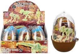 Selvlysende dinosaurus-skelet i plastæg – samlersæt til byggeri