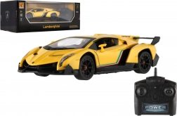 RC bil Lamborghini 1:24 med lys 2,4 GHz, gul