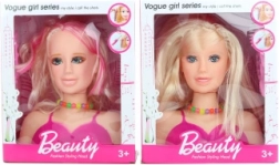 Friserhoved blondine med tilbehør