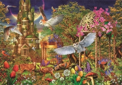Puslespil 1500 brikker Woodland fantasy garden