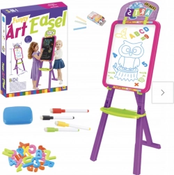 stor dobbeltsidet magnetisk kridttavle 3-i-1