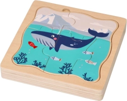 Træpuslespil i lag Arktiske dyr