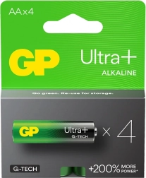 Alkaliske batterier GP Ultra+ AA 4 stk