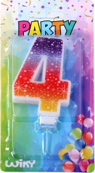 Festlys formet som tallet 4 med stjerner