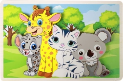 Træpuslespil med dyr – 8 brikker