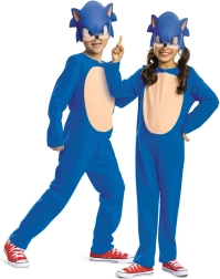 Børnekostume SONIC the Hedgehog med maske 109–126 cm (4–6 år)