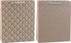 Gavepose med relief beige 32 x 26 x 10 cm