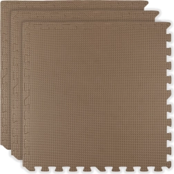 HUMBI skummåtte 180 × 60, store vandtætte puslespil, sikker, 3 stk., mørk beige