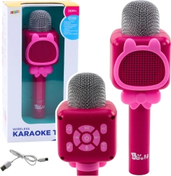 Trådløs Bluetooth karaoke-mikrofon med stemmeskifter – pink