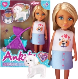 Woopie Royal dukke med barnevogn og hund