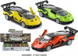 Metalbilmodel 1:32 med lys og pull-back