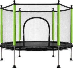 Børnetrampolin med sikkerhedsnet og bolde 140 cm grøn