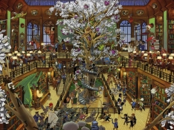 Puslespil 1500 brikker – Biblioteket, Oesterle + plakat