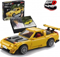 Byggesæt CaDA Mazda RX-7 FD3S Initial D – gul bybil 35 cm, 1655 klodser