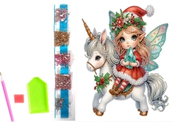 diamantmaling på lærred julealf 23 × 30 cm