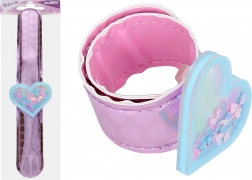 Armbånd hjerte med glimmer 21,5 cm