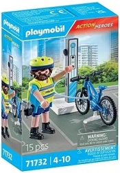 Action Heroes politicykelpatrulje med e-cykel PLAYMOBIL