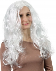 engelparyk med langt, hvidt, bølget hår