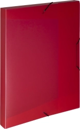 Plastkasse med elastik A4, rød