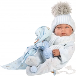Llorens New Born drengebaby – realistisk dukke 43 cm, krop i fuld vinyl