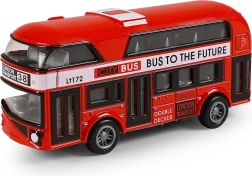 Metallisk londonsk dobbeltdækkerbus med friløb, 9,5 cm