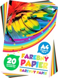 sæt farvet papir A4, 20 ark, 80 g/m², mix af 10 farver