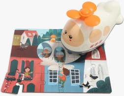 Træpuslespil med legetøjshelikopter, 24 brikker, TOP BRIGHT