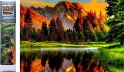 Diamond maleri Solnedgang ved søen 30x40 cm