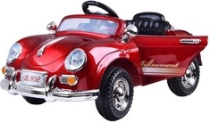Stilfuld retro elbil til børn med 2 motorer 12 V og fjernbetjening – Lakeret