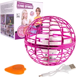 Flyvende kugle med gestusstyring og LED-lys – Rosa