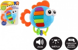Musikalsk rangle og bidering – fisk med lys og lyd, 14 × 14 cm, fra 3 måneder